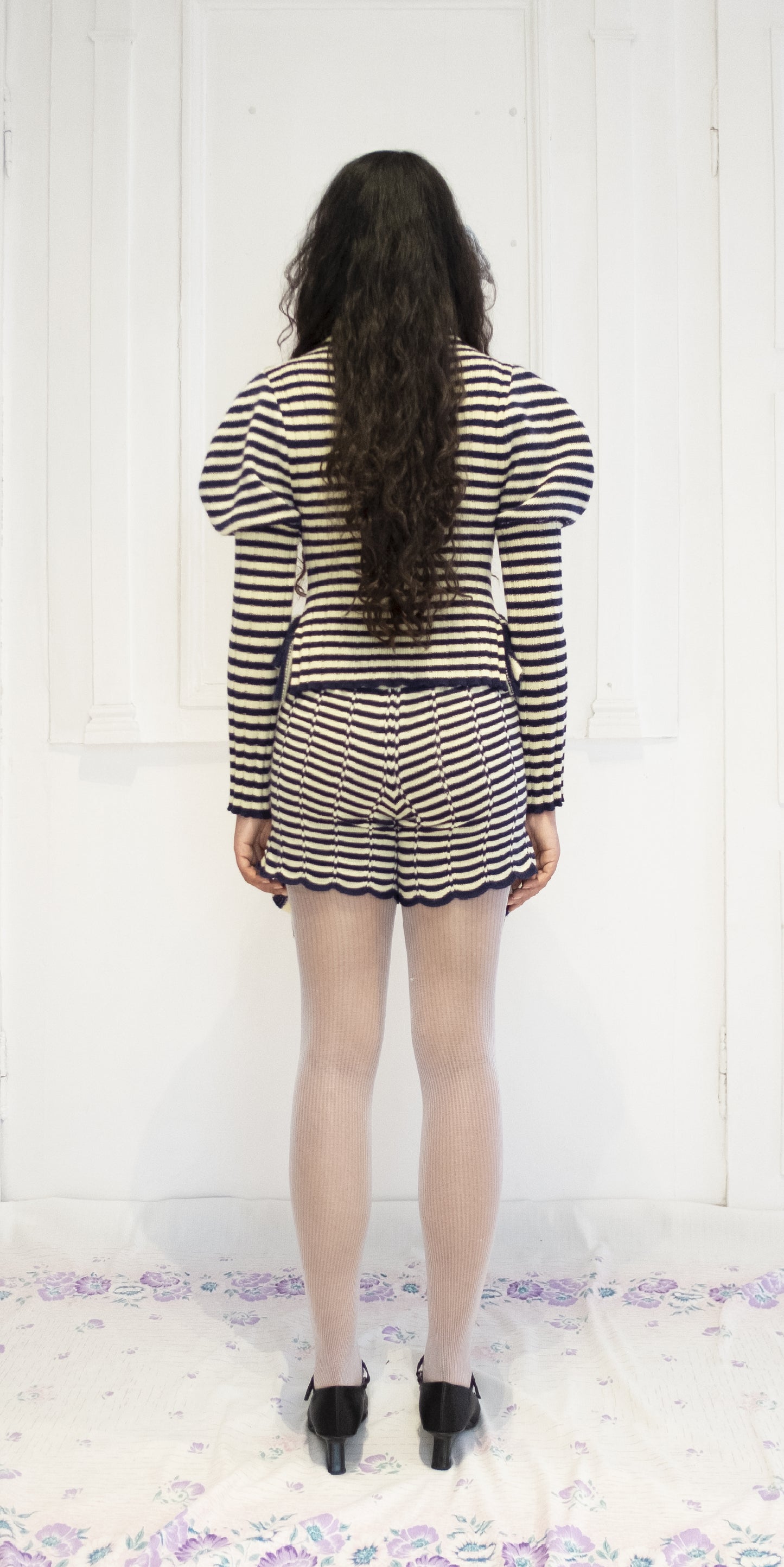 Striped Navy & Cream Short