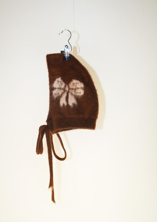 Brown Brushed Ribbon Balaclava