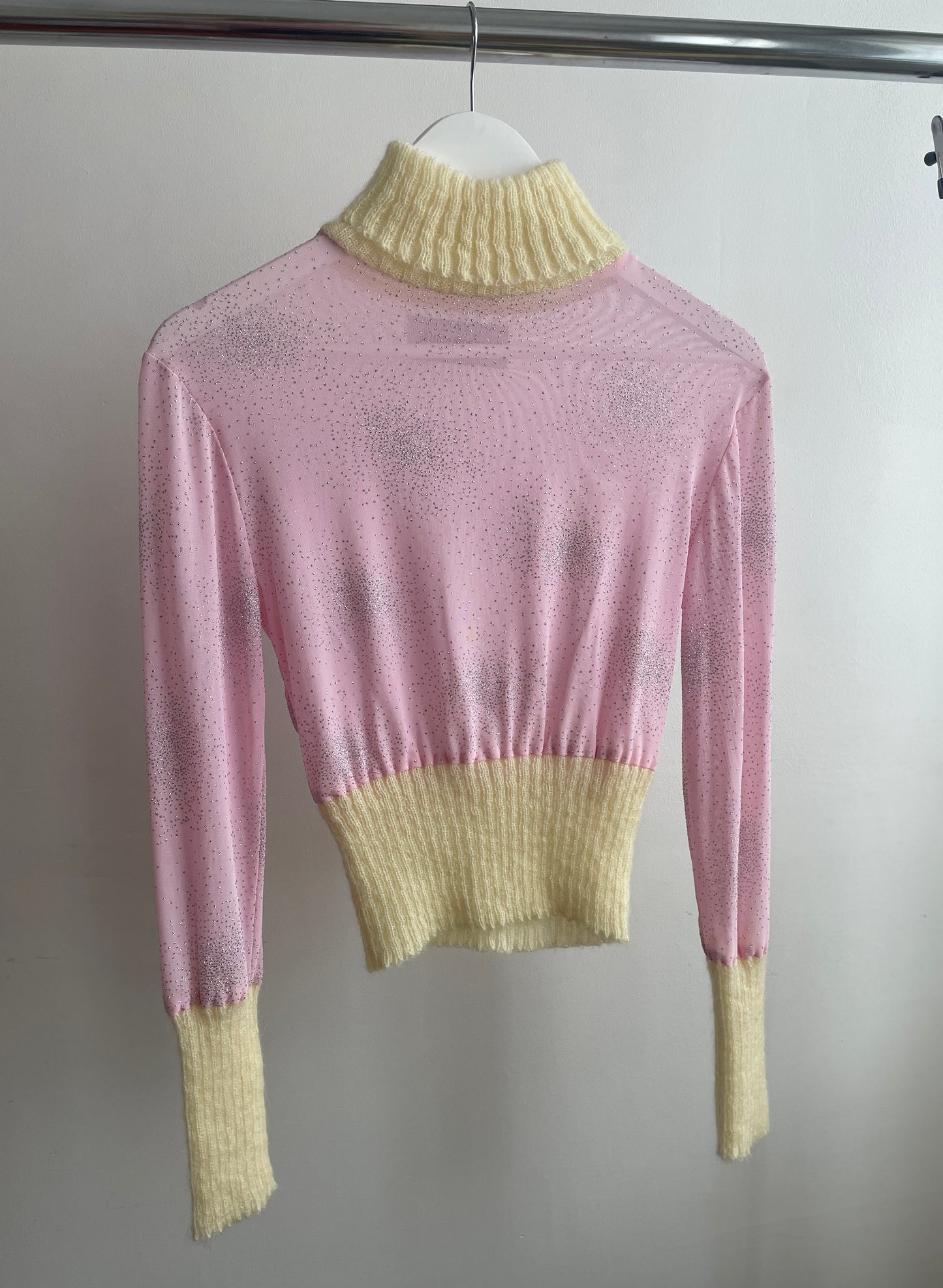 Olena Pink Mesh Top, Size M, Ready to ship