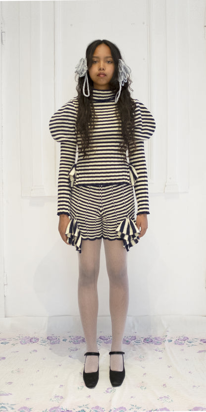 Striped Navy & Cream Short
