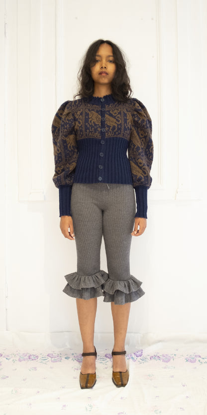 Navy and Brown Zodiac Cardigan