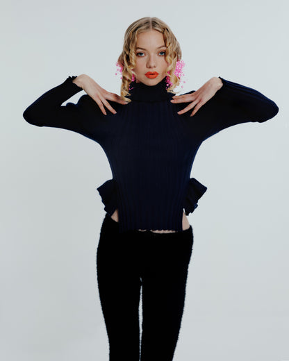 Navy Pourpoint Sweater