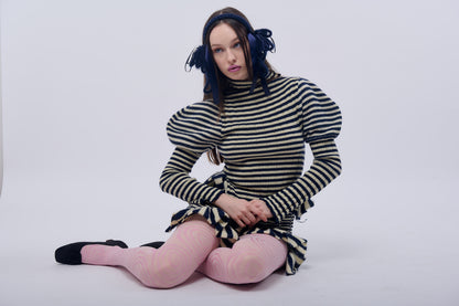 Striped Navy & Cream Short