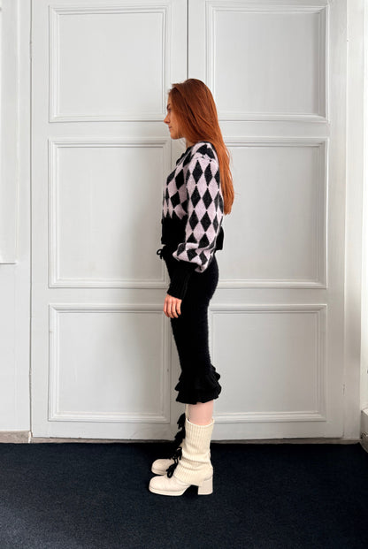 Pink & Black Diamond Cardigan