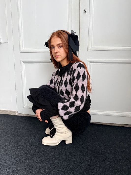 Pink & Black Diamond Cardigan