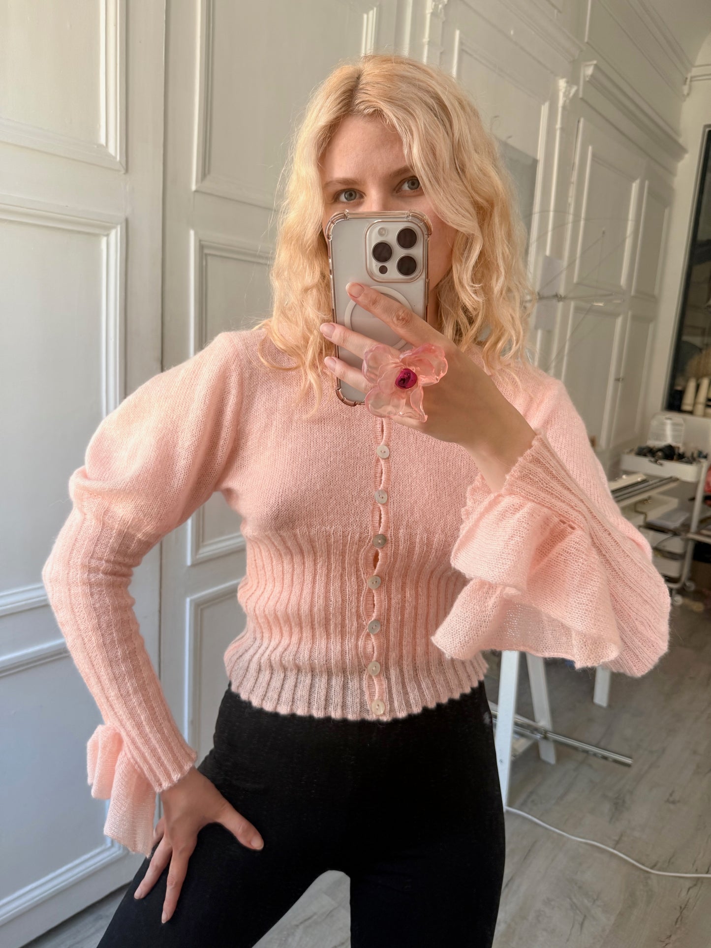 Peach Sailor Cardigan