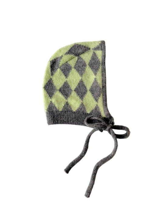 Grey & Lime Diamond Balaclava