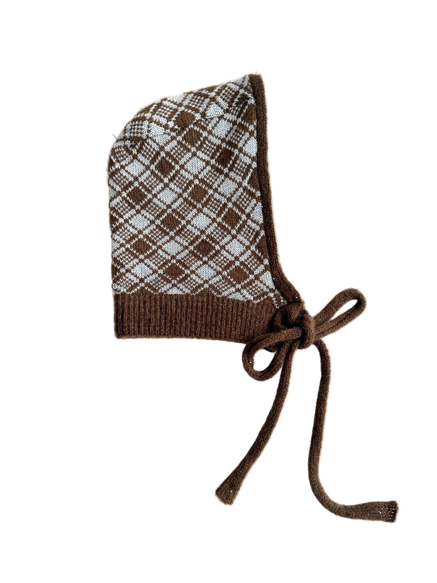 Brown & Pale Blue Tartan Balaclava