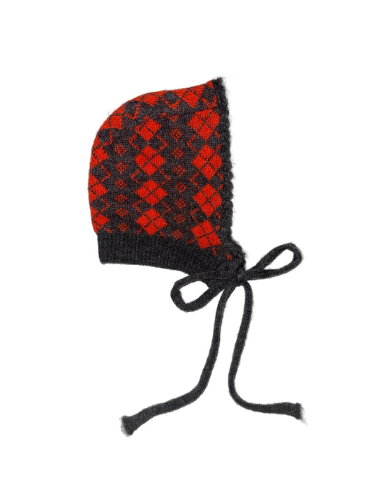 Grey & Red Argyle Balaclava