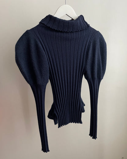 Sample Navy Pourpoint Sweater, Size M, Ready to ship